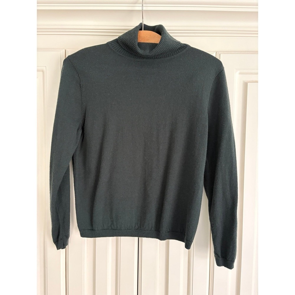 Pendleton Green‎ 100% Merino Wool Turtleneck Size Petite Medium Preppy